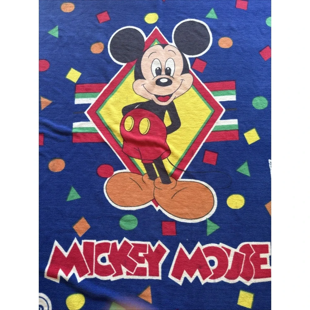 VTG Mickey Mouse Throw‎ Blanket Bedspread 90s Disney Classic Biederlack? 80x60